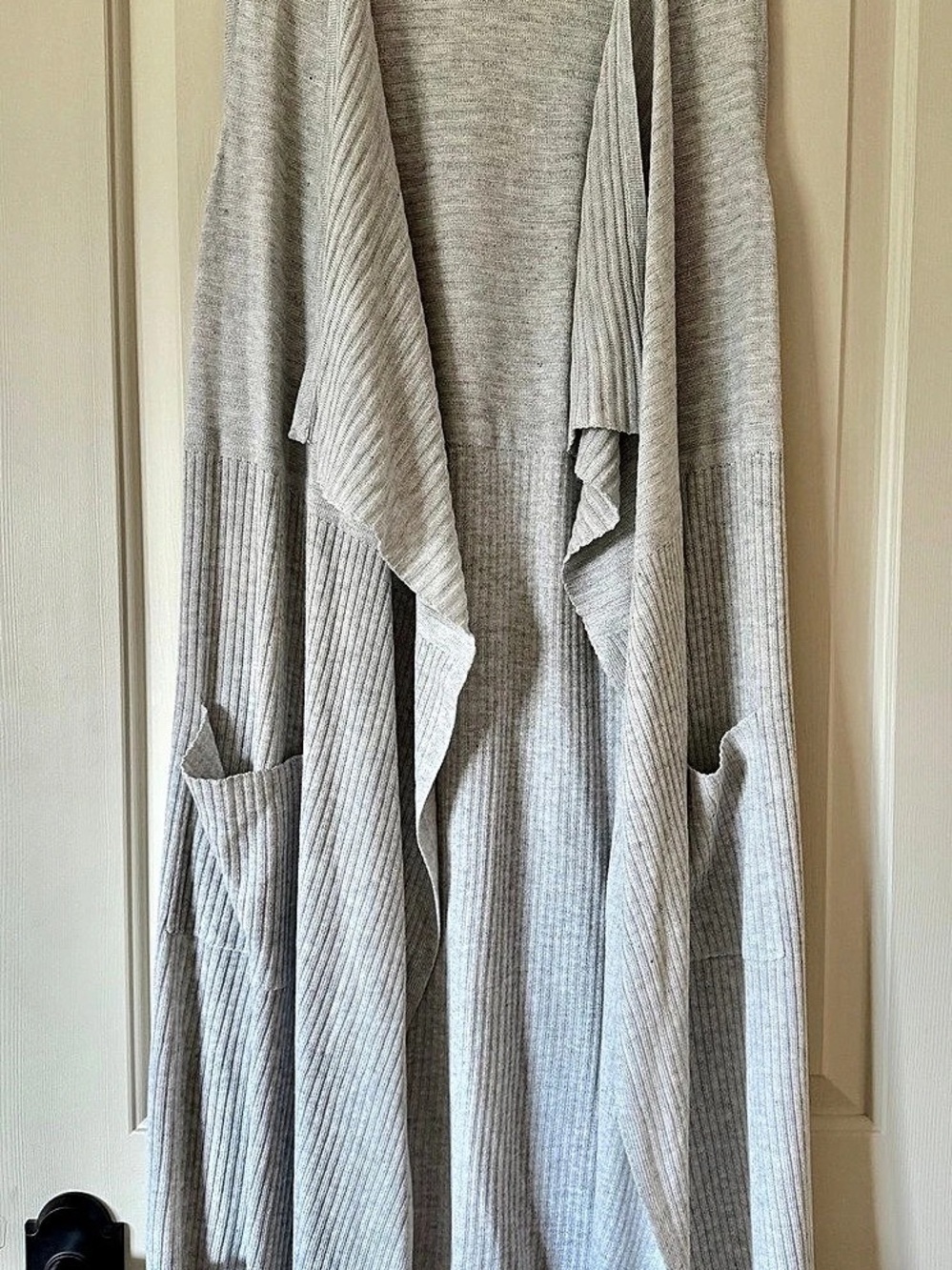 Draped Knit Vest in Heather Gray